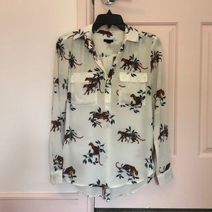Ann Taylor tiger print blouse. Size XS